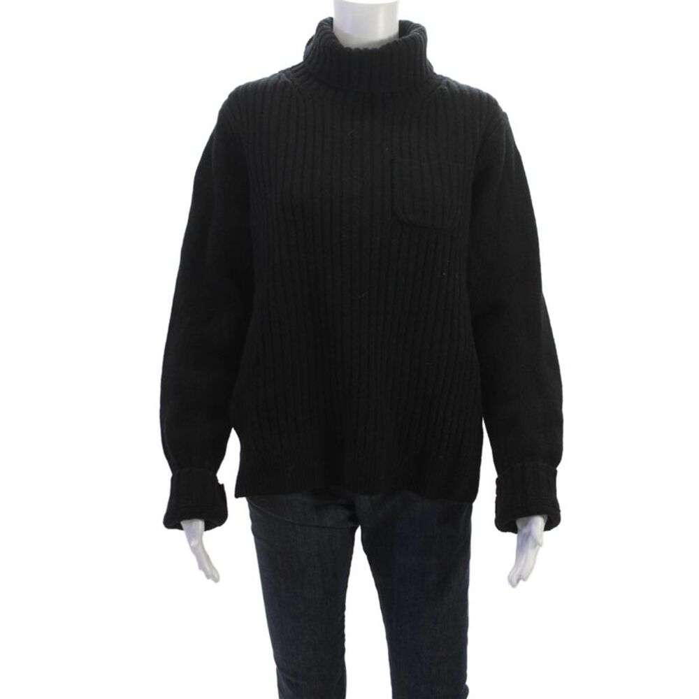 +J Womens Turtleneck Wool Pullover Sweater Black Long Sleeve Size XL - Picture 1 of 6
